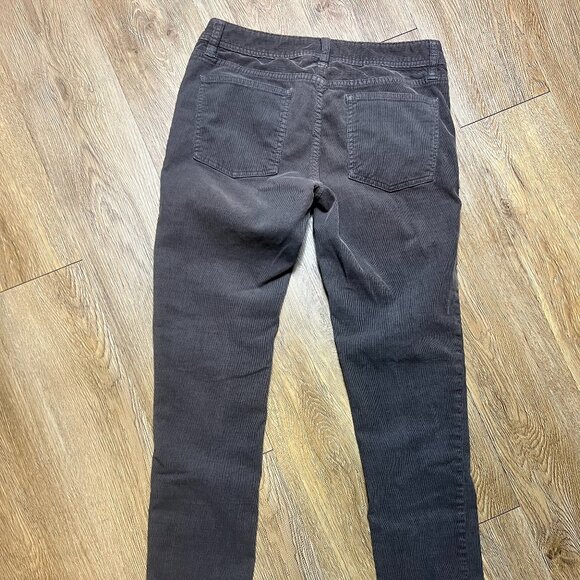 Tory Burch Corduroy Pants Women's 28 Gray Super Skinny Stretch Gold Rivets - Picture 3 of 7